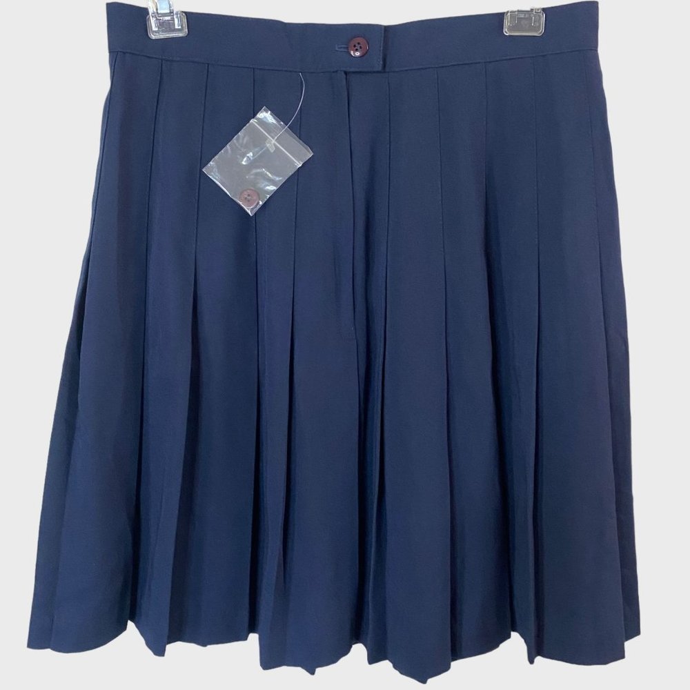 Vintage Mixed Blues Clothing Co. Pleated School Girl Skirt Size 11 Navy Blue New